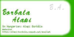 borbala alapi business card